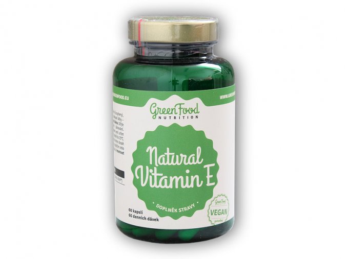 GreenFood Nutrition Natural vitamín E 60 kapslí