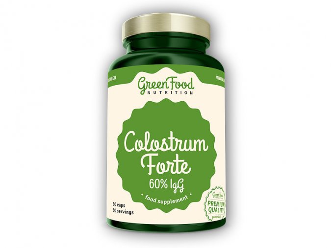GreenFood Nutrition Colostrum forte 60% IgG 60 vegan kapslí  + šťavnatá tyčinka ZDARMA