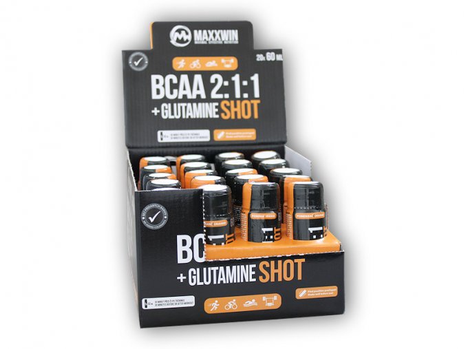 MAXXWIN BCAA + Glutamine shot 20x60ml  + šťavnatá tyčinka ZDARMA