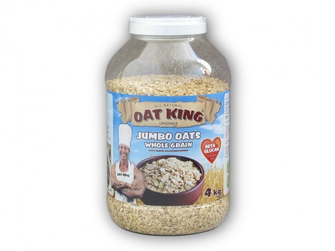 Oat King Jumbo Oats whole grain 100% 4000g  + šťavnatá tyčinka ZDARMA
