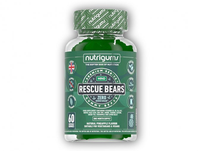 Nutrigums Rescue Bears 60 gummies  + šťavnatá tyčinka ZDARMA
