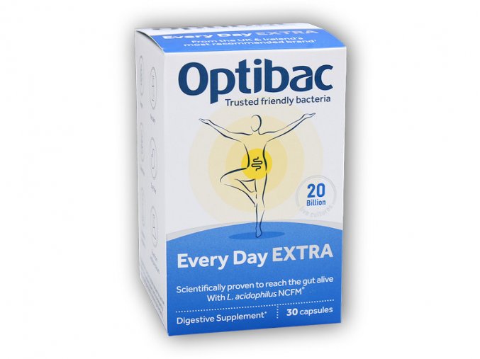 Optibac EXTRA Probiotika pro každý den 30 kapslí  + šťavnatá tyčinka ZDARMA