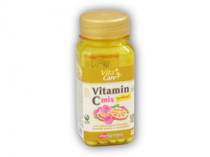 VitaHarmony Vitamín C 100mg MIX pomeranč malina 120 tablet