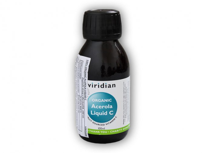 Viridian Organic Acerola Liquid C 100ml  + šťavnatá tyčinka ZDARMA