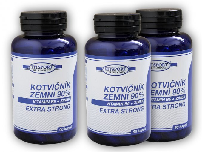 Fitsport 2x Kotvičník zemní 90% +B6+Zn 90cps +1xZDARMA  + šťavnatá tyčinka ZDARMA