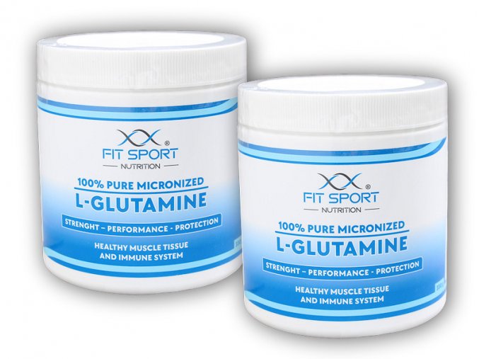 FitSport Nutrition 2x 100% Pure Micronized L-Glutamine 330g  + šťavnatá tyčinka ZDARMA