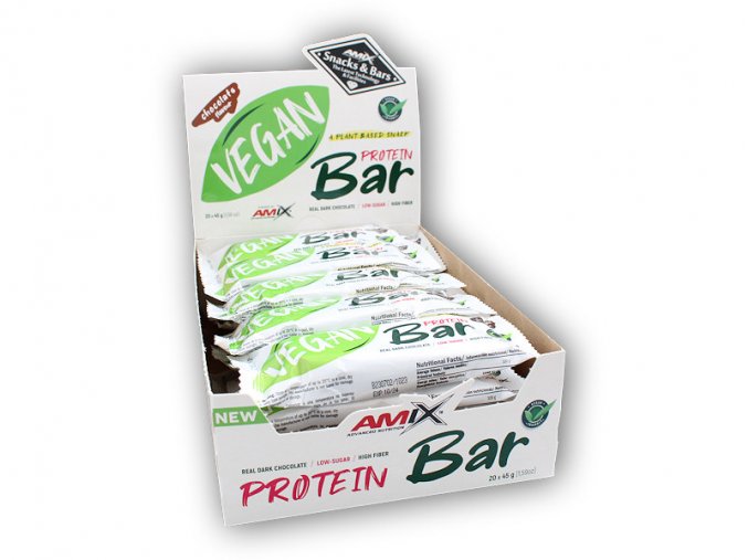Amix 20x Vegan Protein Bar 40g  + šťavnatá tyčinka ZDARMA