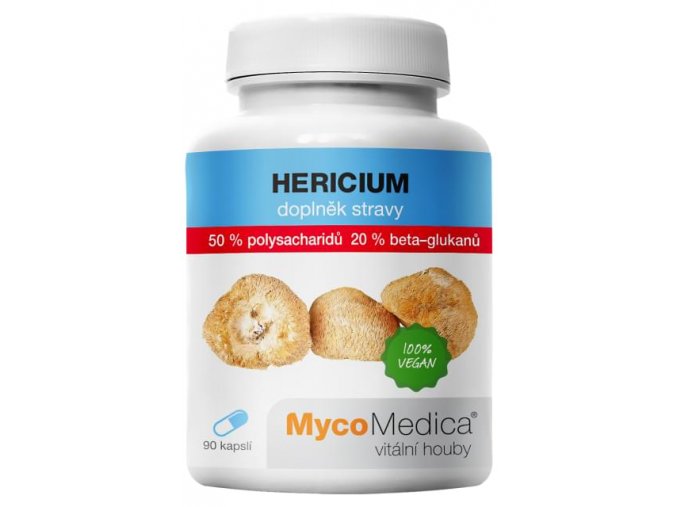 MycoMedica Hericium 50 % 90 kapslí  + šťavnatá tyčinka ZDARMA