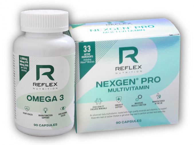 Reflex Nutrition Nexgen Pro 90 kapslí + Omega 3 90 kapslí  + šťavnatá tyčinka ZDARMA