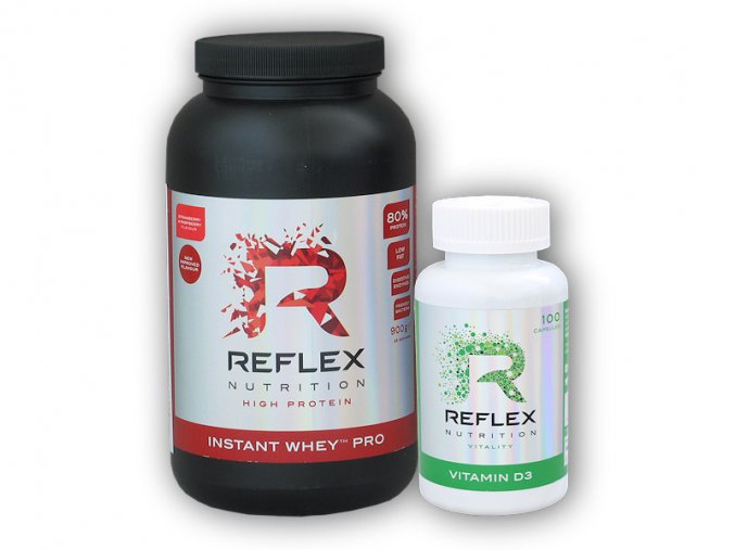 Reflex Nutrition Instant Whey PRO 900g + Vitamin D3 100 cps  + šťavnatá tyčinka ZDARMA