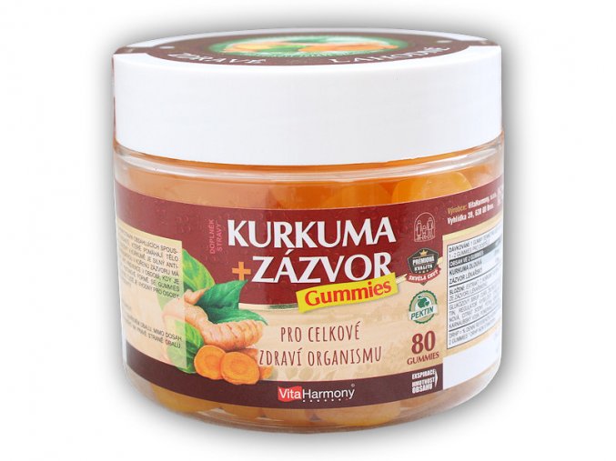 VitaHarmony XXL Kurkuma zázvor gummies 80 gummies