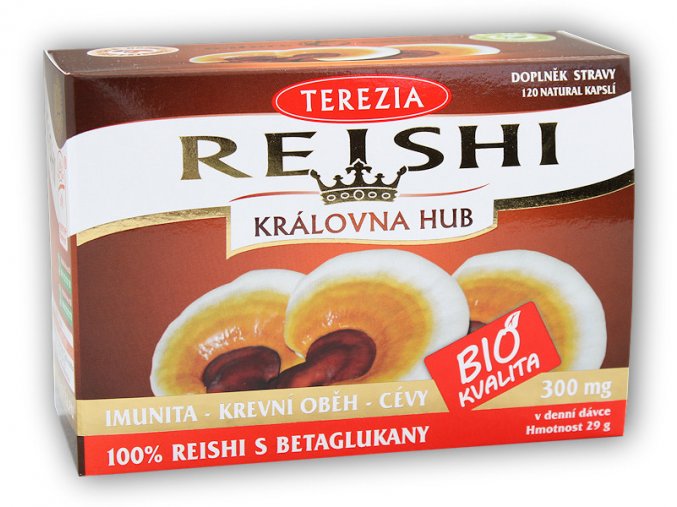 Terezia Reishi Bio 120 kapslí  + šťavnatá tyčinka ZDARMA