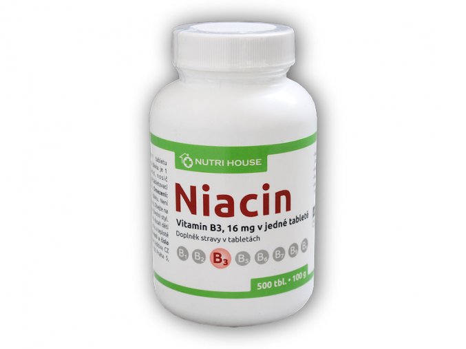 Nutri House Vitamin B3 Niacin 500 tablet  + šťavnatá tyčinka ZDARMA