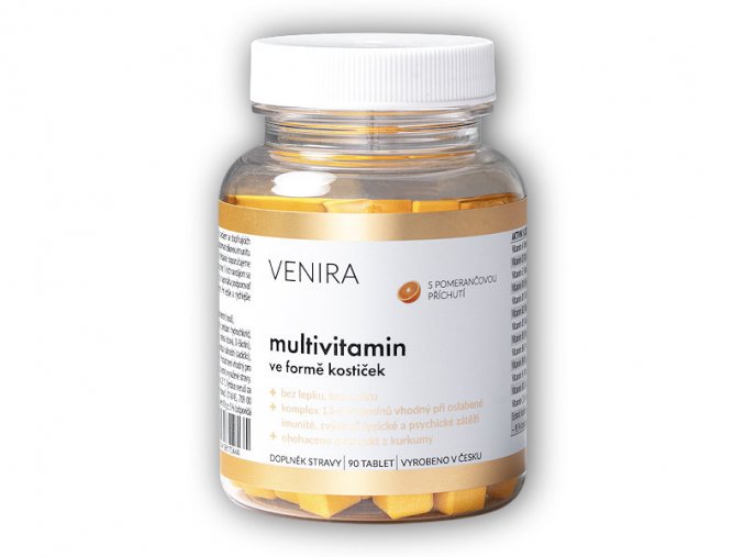 Venira Multivitamin ve formě kostiček pomeranč 90 kapslí