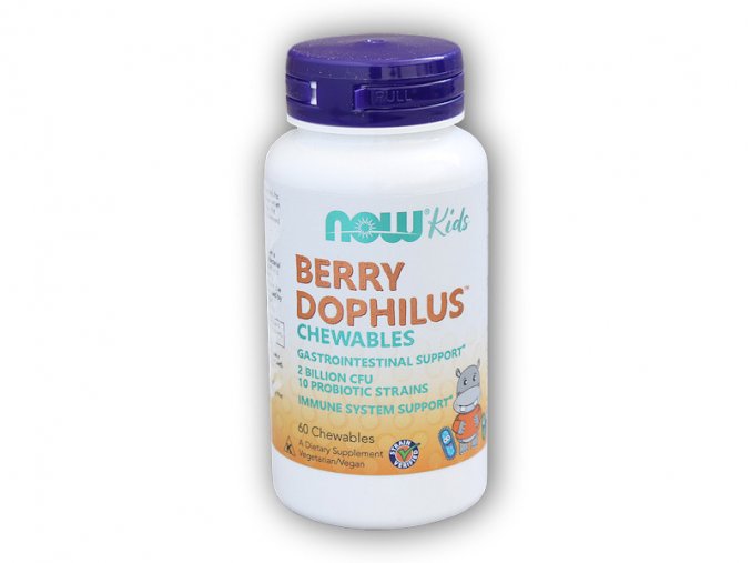 NOW Foods BerryDophilus Kids probiotika 60 žvýkacích pastilek