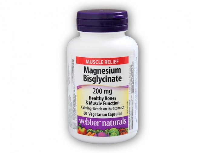 Webber Naturals Magnesium Bisglycinate 200 mg 60 kapslí