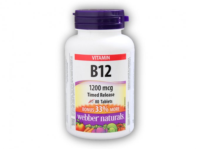 Webber Naturals Vitamin B12 1200 mcg 80 tablet