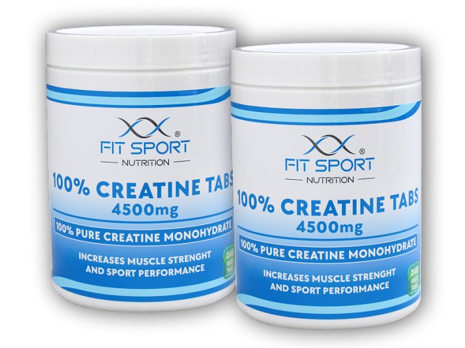 FitSport Nutrition 2x 100% Creatine Tabs 4500mg 240 vege tabs  + šťavnatá tyčinka ZDARMA