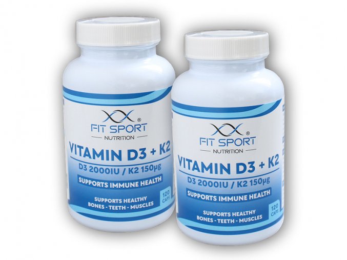FitSport Nutrition 2x Vitamin D3 + K2 120 caps