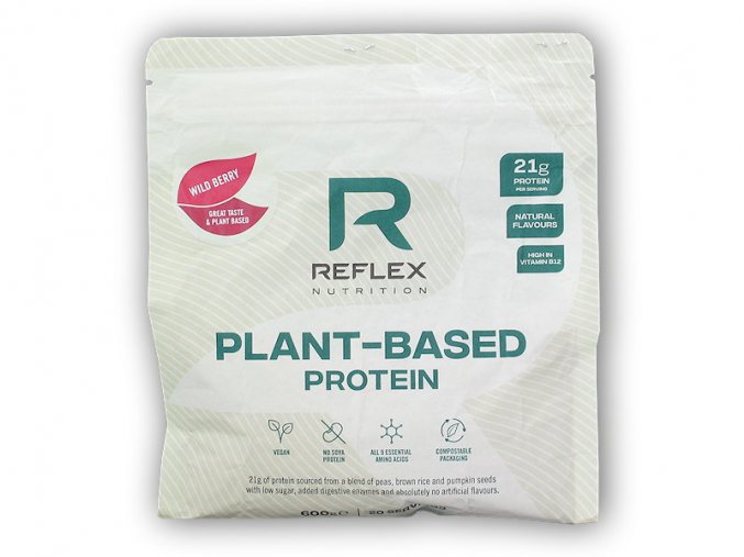 Reflex Nutrition Plant Based Protein 600g  + šťavnatá tyčinka ZDARMA