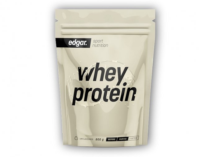 Edgar Whey Protein bez příchutě a sladidel 800g  + šťavnatá tyčinka ZDARMA