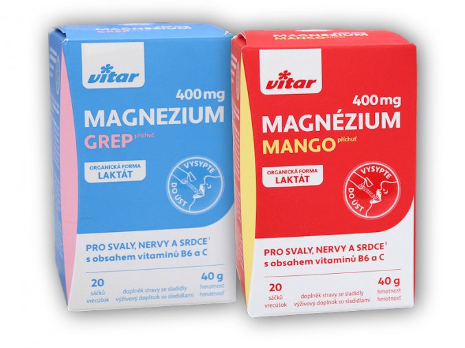 Vitar Magnézium 400mg+vitamín B6+vitamin C 20s