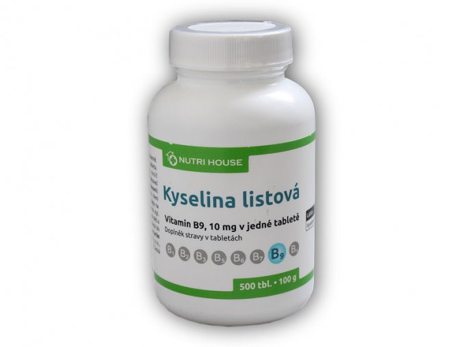 Nutri House Vitamin B9 Kyselina listová 500 tablet  + šťavnatá tyčinka ZDARMA