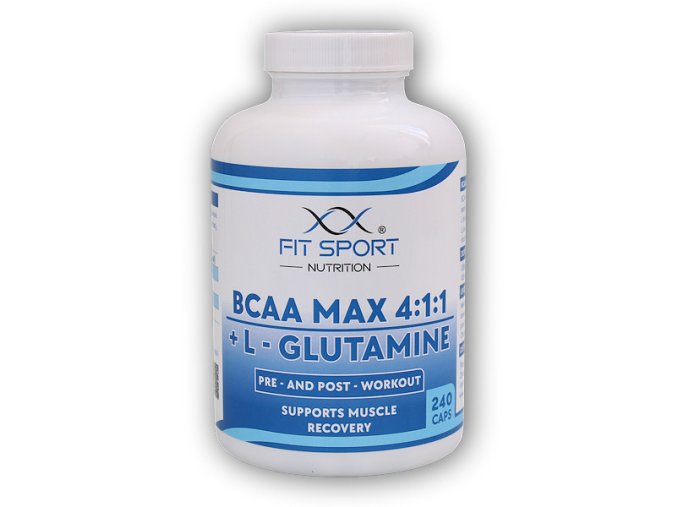 FitSport Nutrition BCAA MAX 4:1:1 + L-Glutamine 240 kapslí