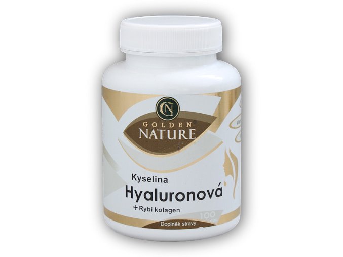 Golden Natur Kyselina Hyaluronová + Rybí kolagen + Vitamin C 100 kapslí  + šťavnatá tyčinka ZDARMA