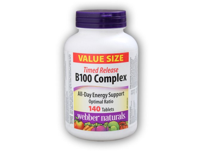 Webber Naturals B100 Complex 140 tablet  + šťavnatá tyčinka ZDARMA