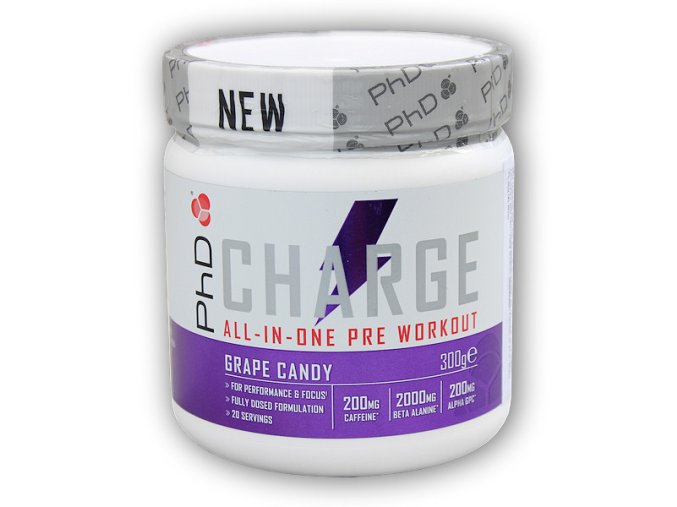PhD Nutrition Charge Pre-Workout 300g (Varianta blue gummy bear)