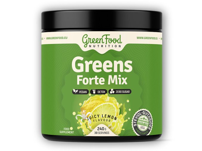GreenFood Nutrition Greens forte mix 240g (Varianta jablkový juice)
