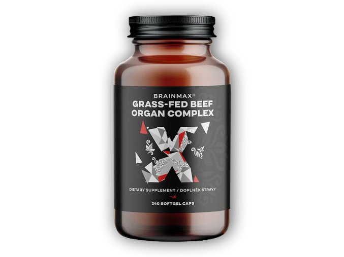 BrainMax Grass-Fed Beef Organ complex, hovězí orgány, 240 kapslí  + šťavnatá tyčinka ZDARMA