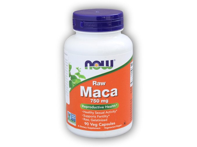NOW Foods Maca řeřicha peruánská 6:1 RAW 750mg 90c  + šťavnatá tyčinka ZDARMA