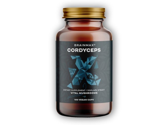 BrainMax Cordyceps extrakt 50% koncentrace polysacharidů 100 rostlinných kapslí  + šťavnatá tyčinka ZDARMA