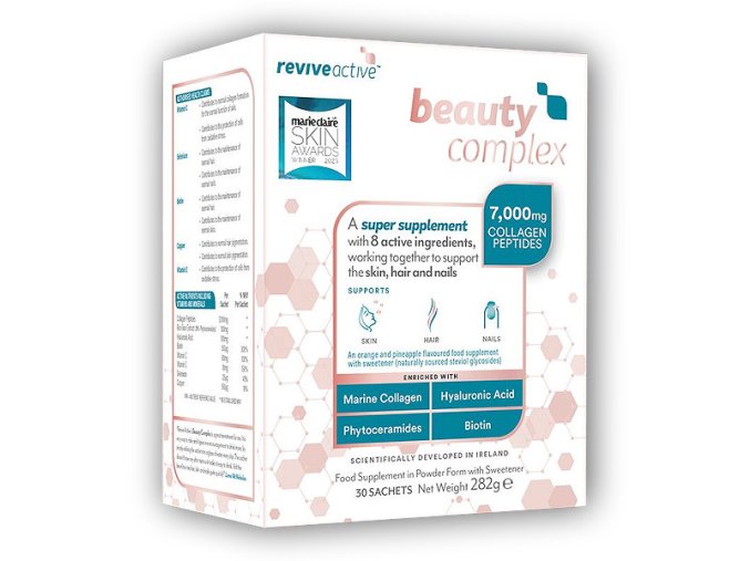 reviveactive Beauty Complex 30 sáčků pomeranč ananas (Pokožka, vlasy, nehty, dásně)  + šťavnatá tyčinka ZDARMA
