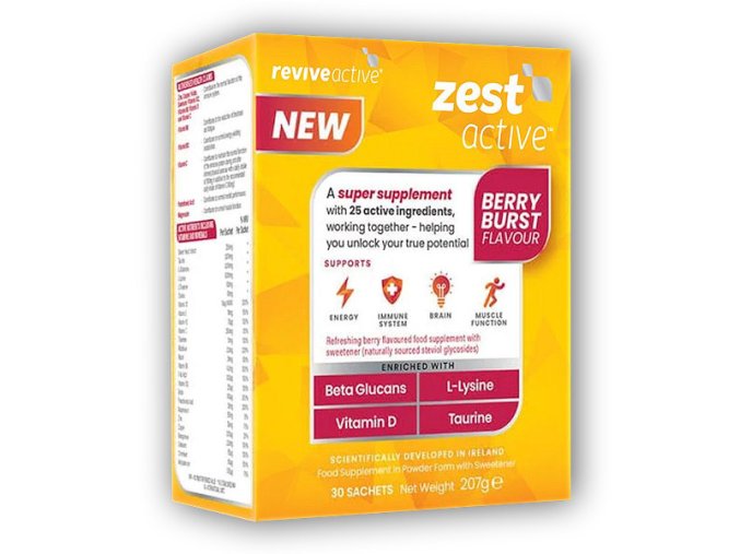 reviveactive Zest Active 30 sáčků (Energie, imunita, mozek, funkce svalů) (Varianta berry)