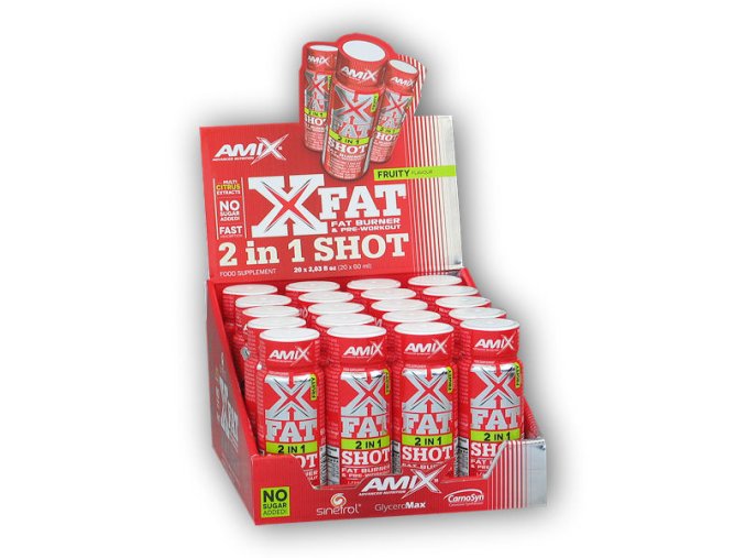 Amix X-Fat 2 in 1 Shot Box 20x60ml (Varianta fruity)