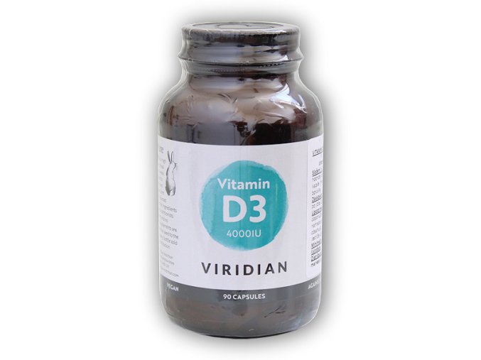 Viridian Vitamin D3 4000iu 90 kapslí  + šťavnatá tyčinka ZDARMA