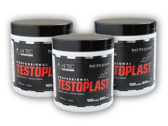 Hi Tec Nutrition 3x Testoplast 800mg 100 kapslí  + šťavnatá tyčinka ZDARMA