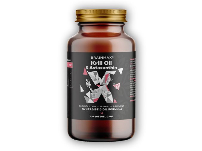 BrainMax Krill Oil s astaxanthinem 500mg 100 softgelových kapslí  + šťavnatá tyčinka ZDARMA