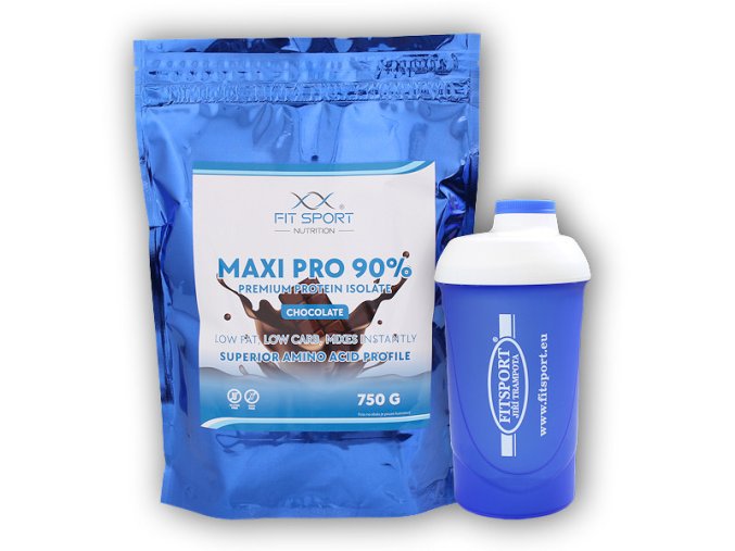 FitSport Nutrition Maxi Pro 90% 750g + šejkr Fitsport (Varianta banán)