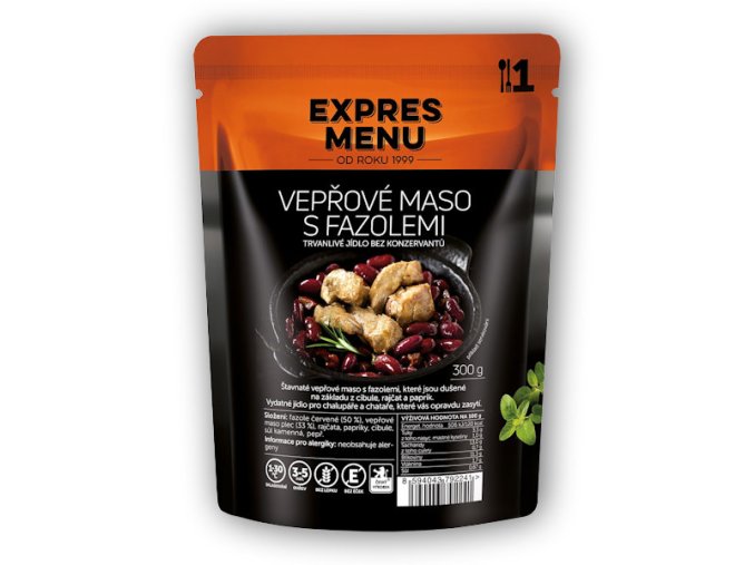 Expres Menu Vepřové maso s fazolemi a lečem (SCD) 300g