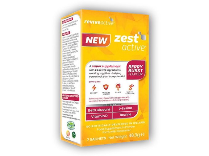 reviveactive Zest Active 7 sáčků (Energie, imunita, mozek, funkce svalů) (Varianta berry)