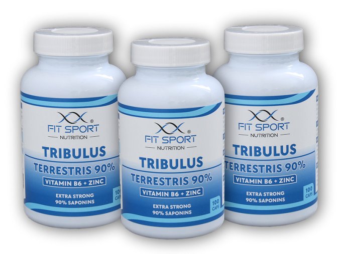 FitSport Nutrition 3x Tribulus Terrestris 90% + Vitamin B6 + Zinc 100 kapslí  + šťavnatá tyčinka ZDARMA