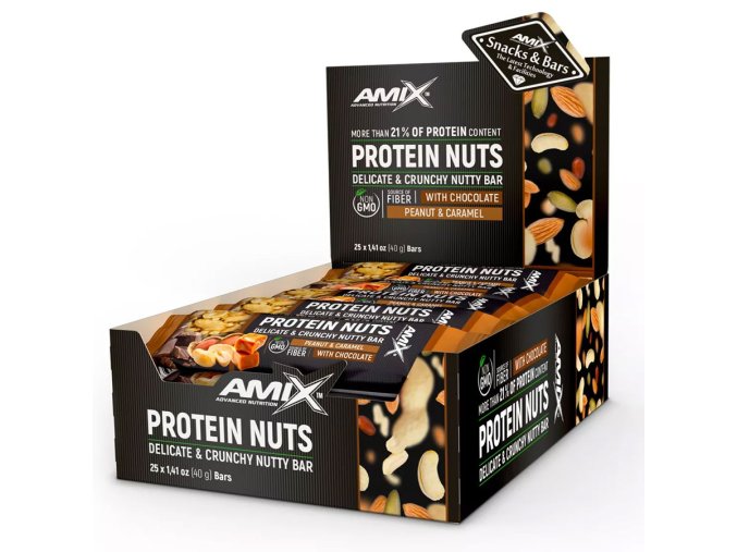 Amix Protein Nuts Crunchy 40g (Varianta peanut and caramel)