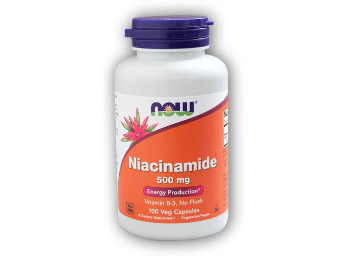 NOW Foods Vitamin B3 Nikotinamid (niacinamid) 500mg 100 kapslí
