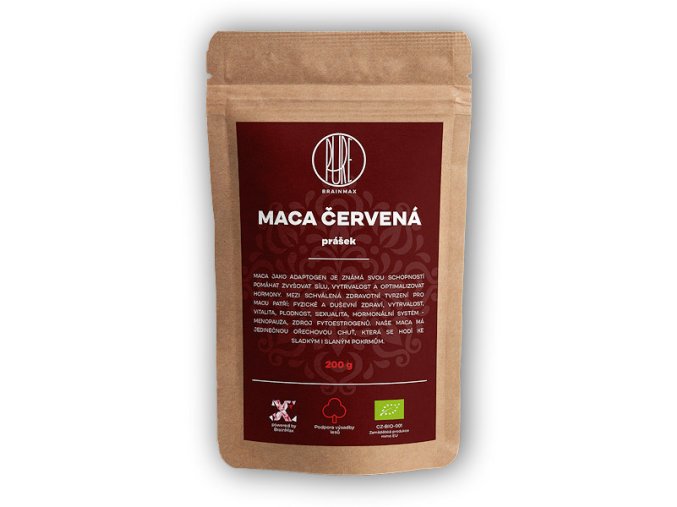 BrainMax Pure Maca červená BIO prášek 200g