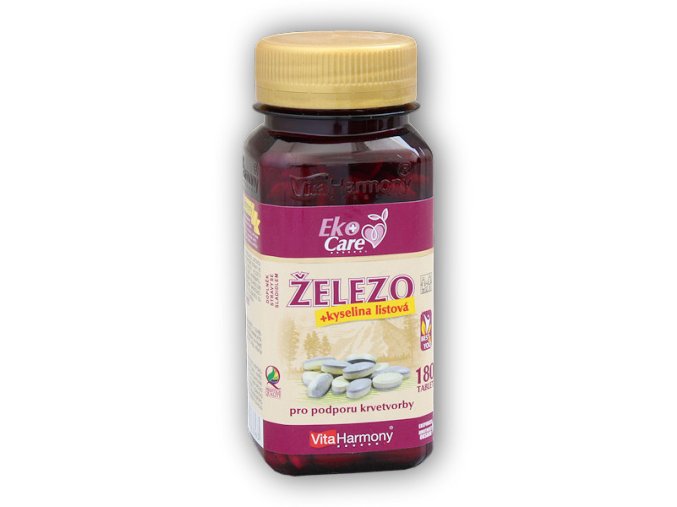 VitaHarmony Železo 20mg s kyselinou listovou 180 smartpills