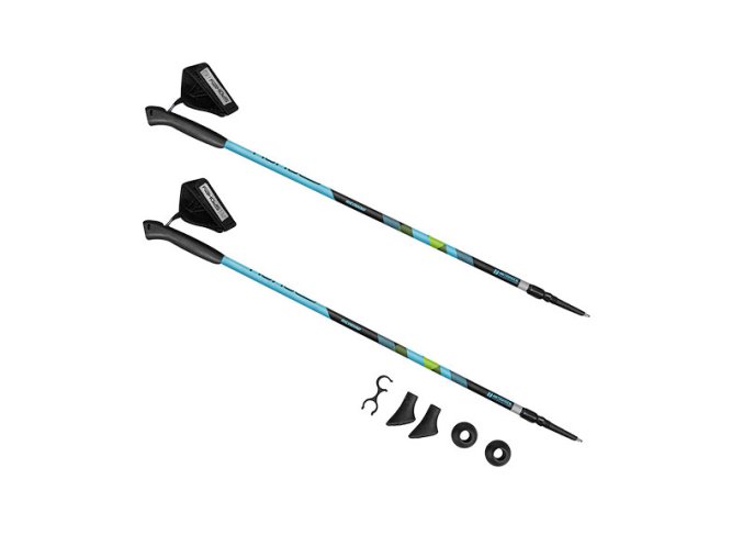 Spokey MEADOW Hole Nordic Walking 2-dílné, antishock (Varianta černomodré se zelenou)